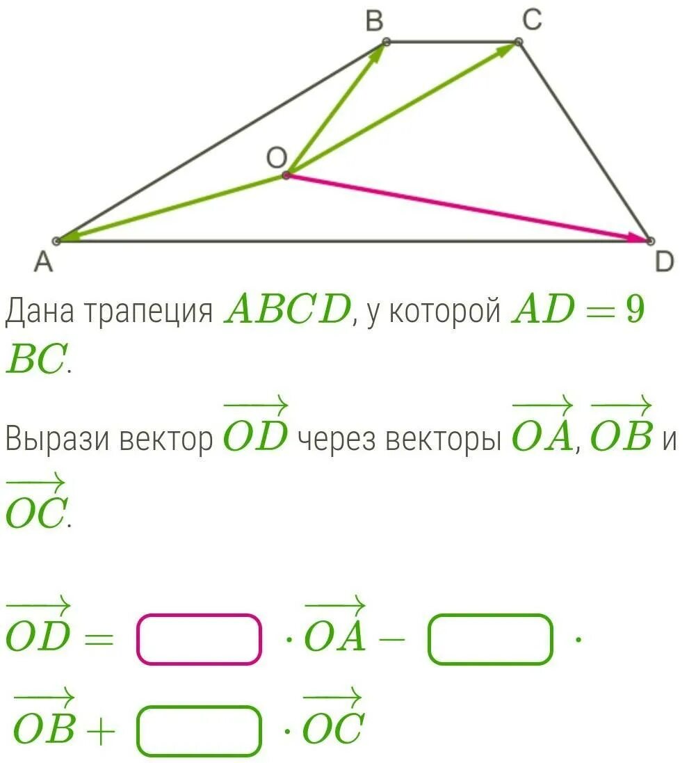 В четырехугольнике выразите вектор. Трапеция abcd. трапеция вектор. выразить вектор через векторы.
