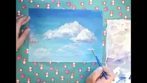 Как нарисовать облака акрилом