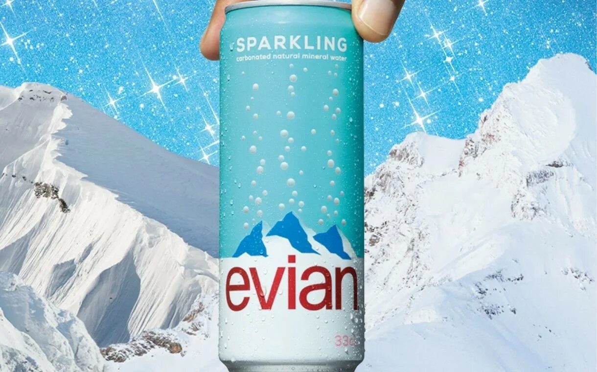 Бутылка воды Evian. Вода Evian 0.33. Evian вода упаковка. Вода Эвиан газированная. Газированная вода в банке