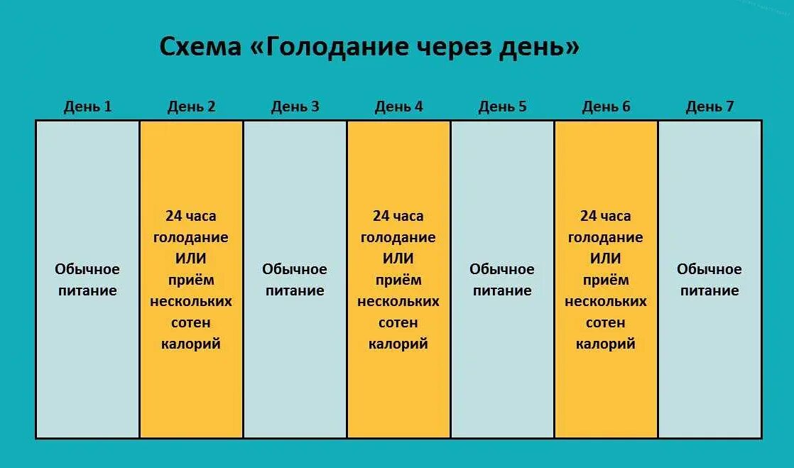 Схема голодания. Голодание через день схема. Интервальное голодание схемы. Каскадное голодание схема.