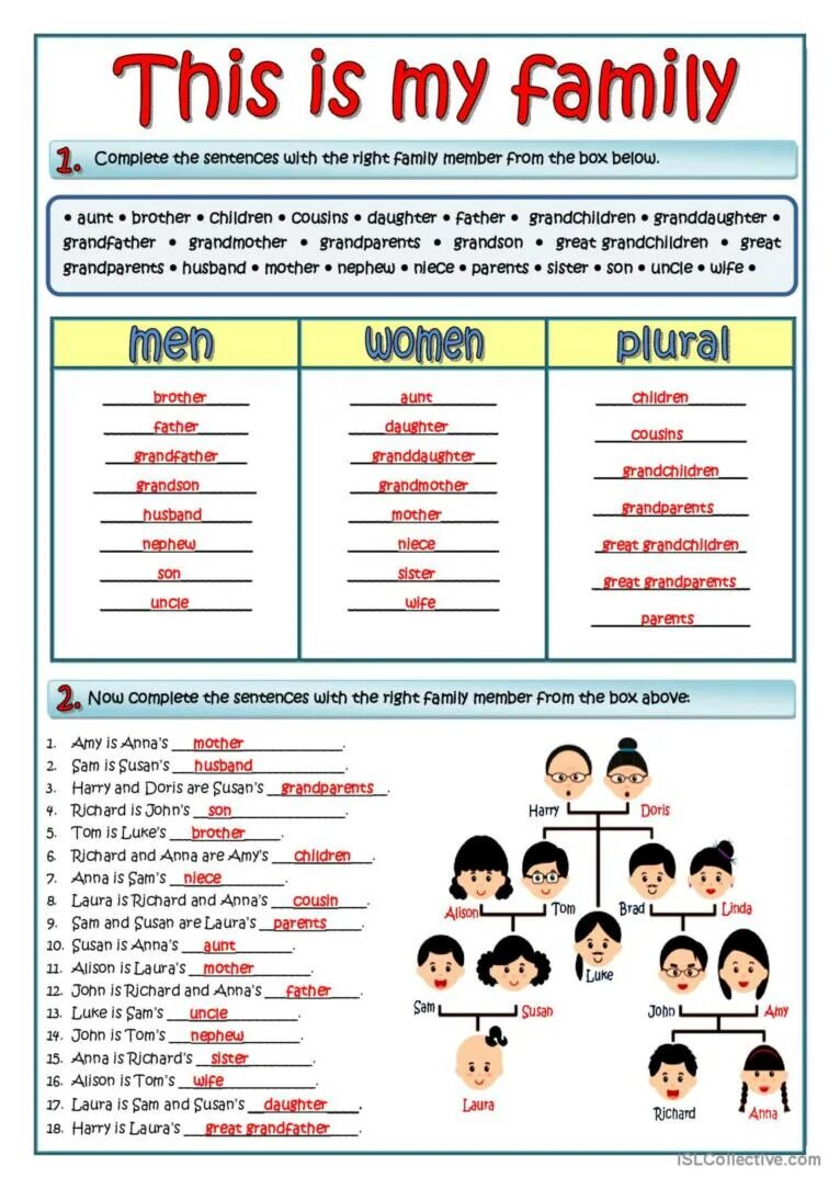 Worksheets семья. Семья Worksheets for Kids. Тест my Family. Vocabulary Worksheet my Family ответы.