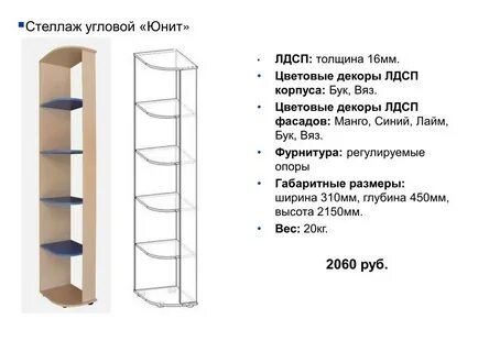 Уголок полка размеры