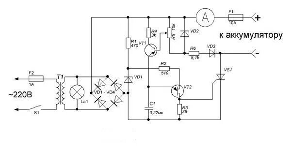 Схема автоматической зарядки автомобильного аккумулятора. Схема зарядного устройства ЗРУ-1м для автомобильного аккумулятора. Схема простого тиристорного зарядного устройства для авто. Схема самодельного зарядного устройства. Зарядное на тиристоре ку202н