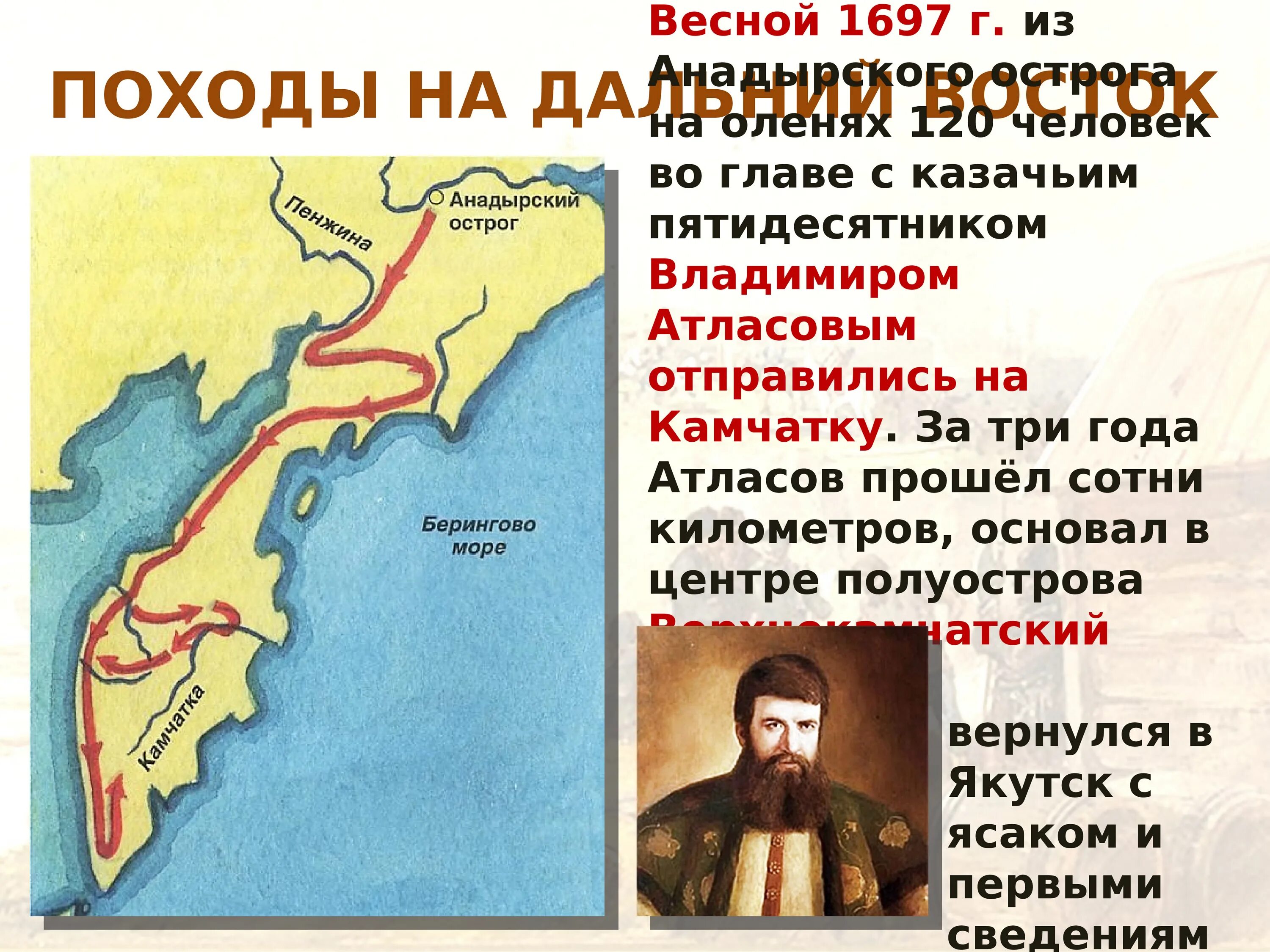 Русские путешественники и землепроходцы 17 века. Поход Владимира Атласова на Камчатку.