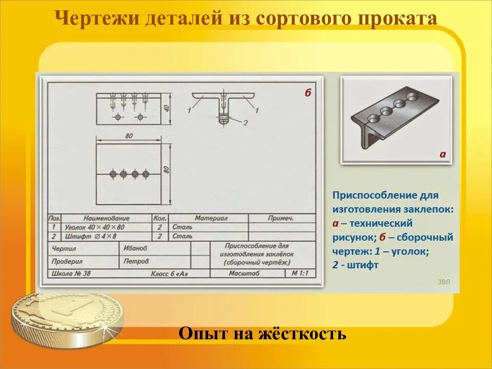 Выполнение чертежа деталей из сортового проката