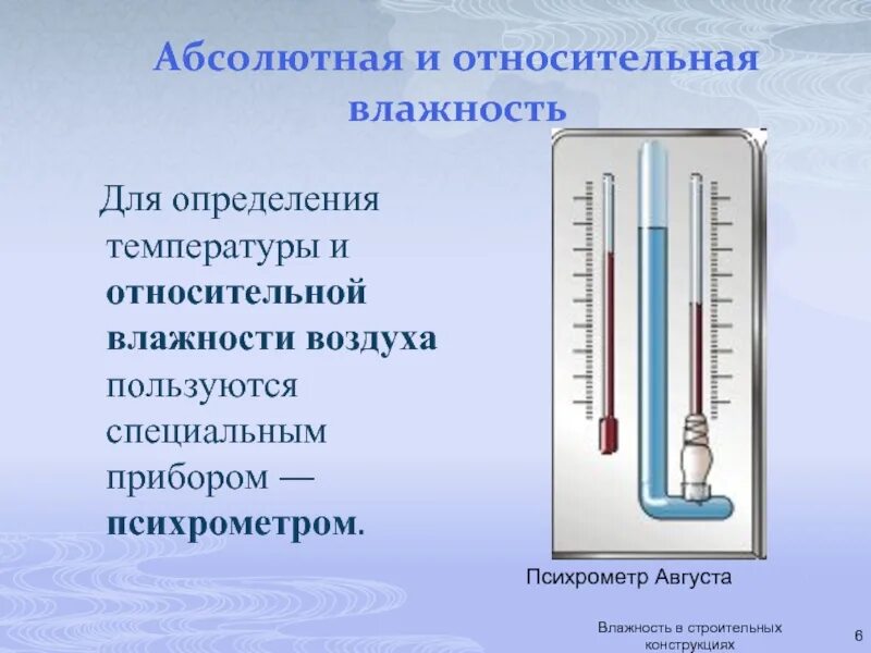 Принцип определения влажности воздуха прибором. Психрометр августа. Прибор для измерения относительной влажности воздуха. Станционный психрометр. Психрометр для измерения абсолютной влажности.