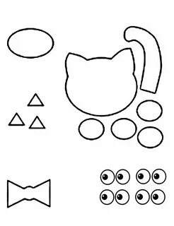 Шаблон кошки из бумаги