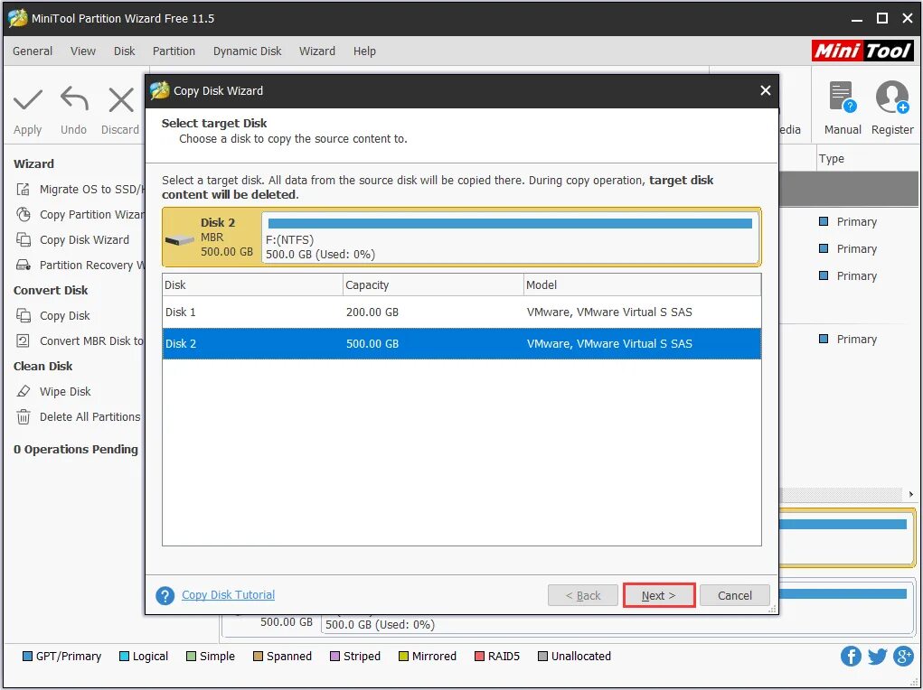 Target partition