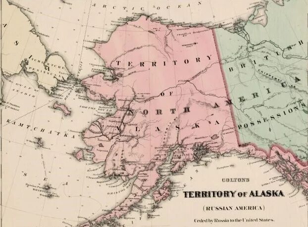 Аляска перешла. Аляска карта 1867. Аляска 19 век карта. Русская Америка в начале 19 века карта. Аляска 19 век Россия.