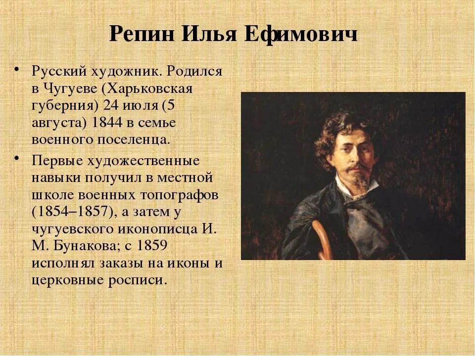 Биография репина