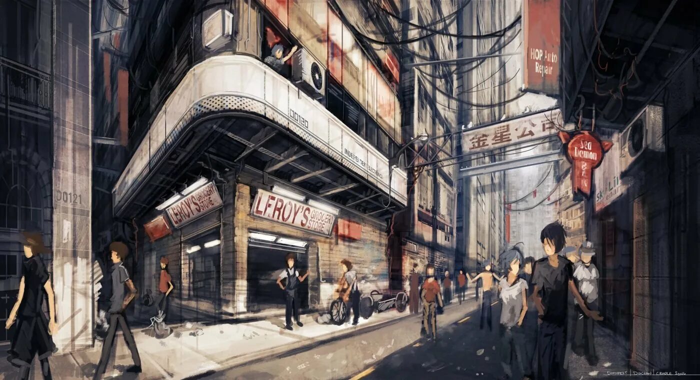 Улицы арты. Японские улицы арт. Здания на улицах города арты. Tokyo art