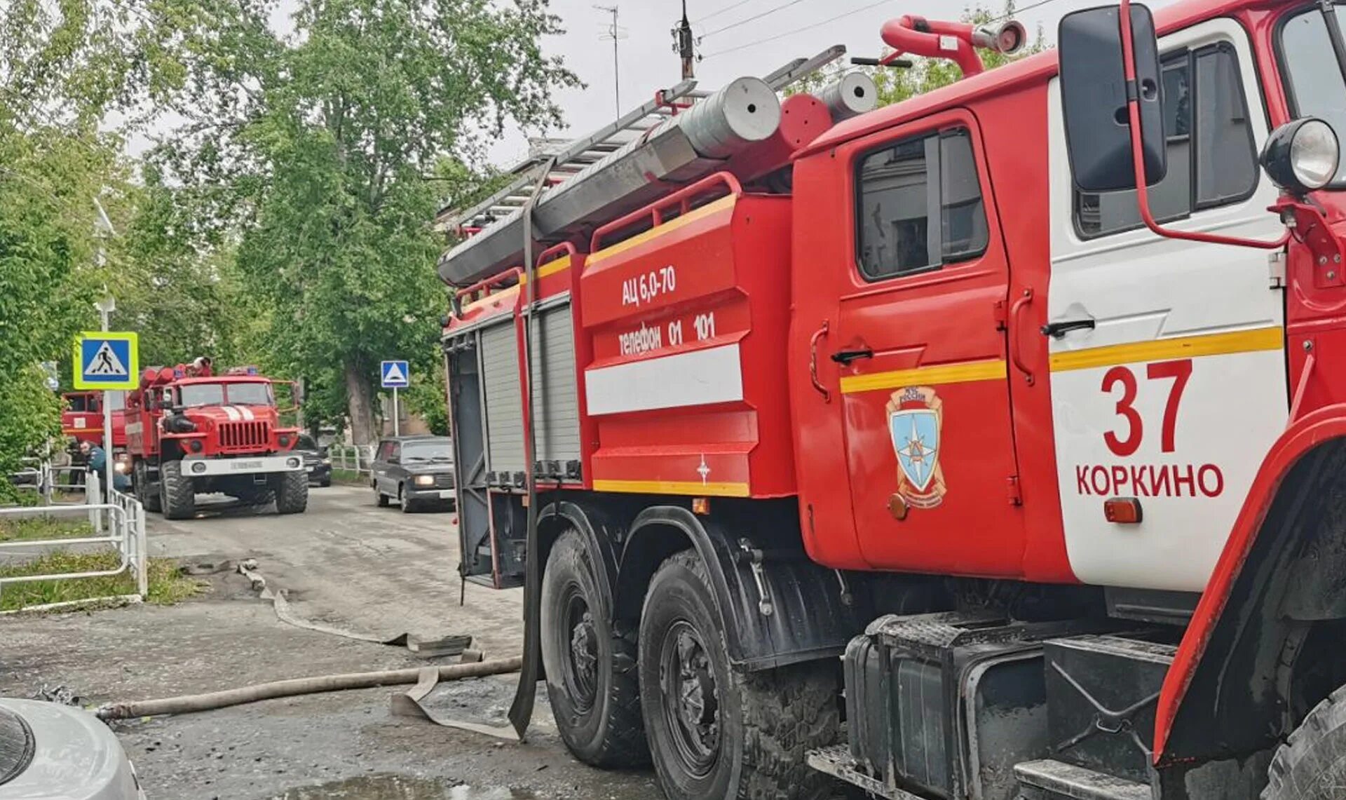 Пожарная служба. Пожарная техника. Машина МЧС. Пожар. 1 мая коркино