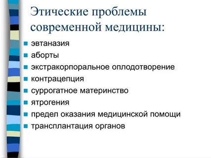 Современные проблемы медицинской этики