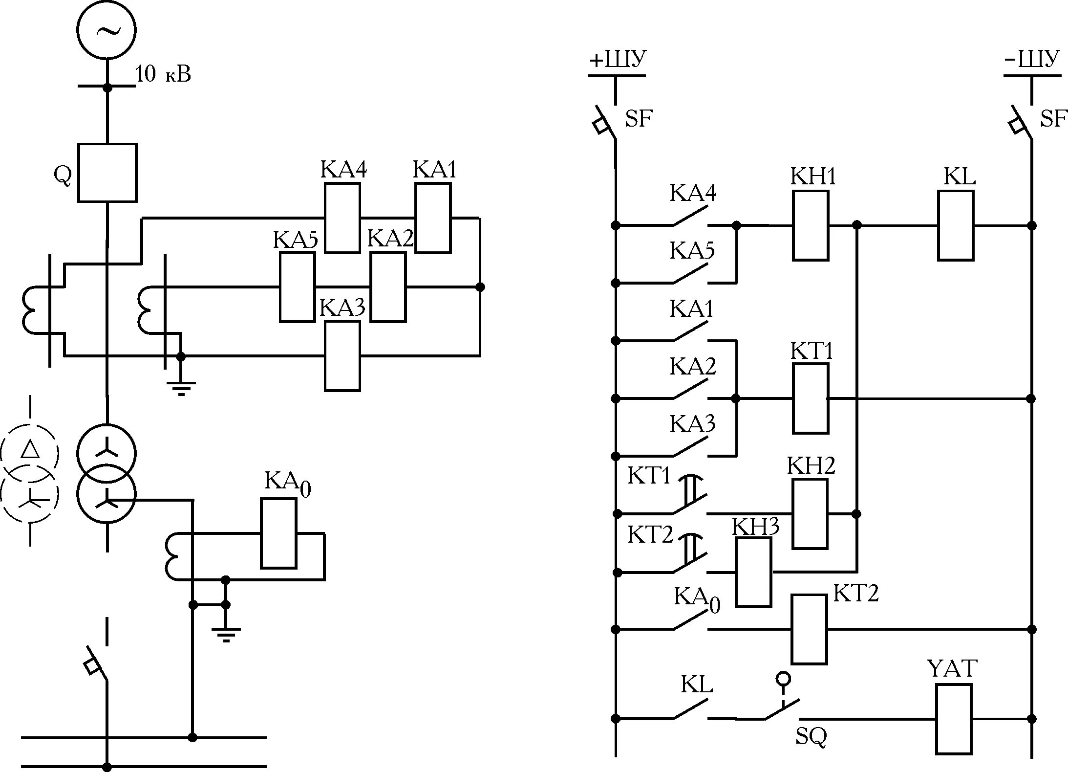 Релейная защита 6 кв. Схема релейной защиты трансформатора 6кв. Релейная защита трансформатора 10/0.4. Релейная защита трансформатора 35/10. Схема защиты трансформатора 6/0,4 кв.