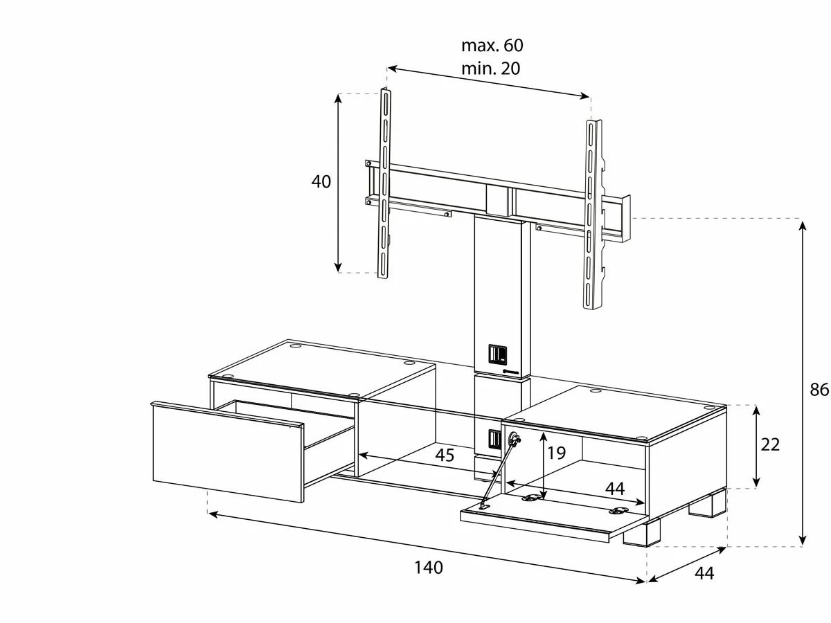 Правильная высота телевизора. Sonorous тумбы под телевизор с кронштейном. Sonorous SP 100 HBLK. Sonorous pl 3150b-HBLK 140х44х42 см. Высота подвеса тумбы для телевизора.