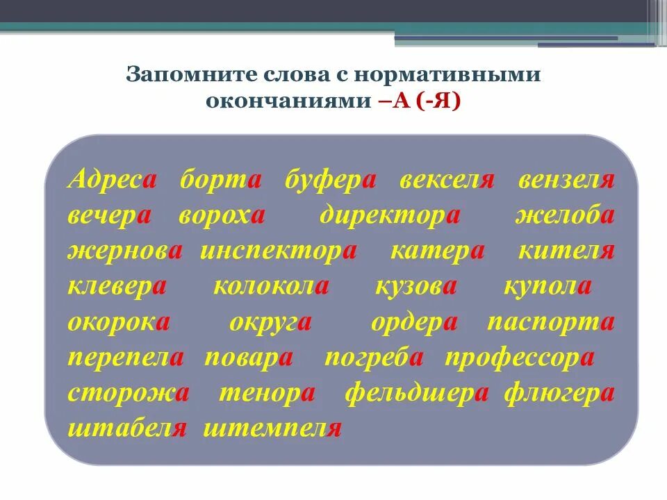 Окончание слова. Слово. Слова с окончанием я. Слова с окончанимем ьи.