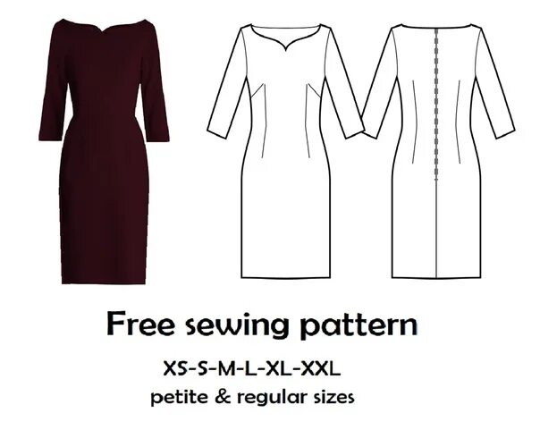 Two-Color Dress - Sewing Pattern #4349 Made-to-measure sewing pattern from Lekal