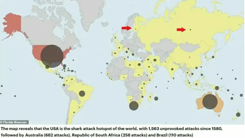 Карта нападения акул. Места нападения акул на карте. Карта нападения акул на людей в мире. Карта нападения акул в мире.