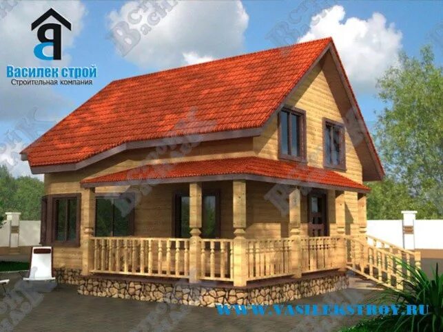 Дачный каркасный домик 6x7 проект 27 - цена под ключ
