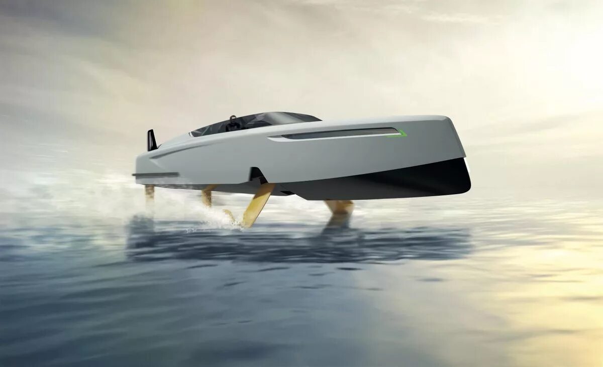Гибридная «летающая» яхта Foiler. Яхта на подводных крыльях. Лодка с подводными крыльями. Катер с подводными крыльями. Купить подводные крылья