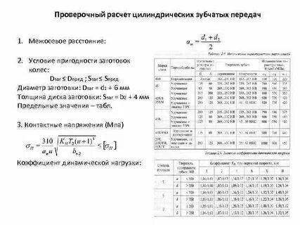 Межосевое расстояние передачи