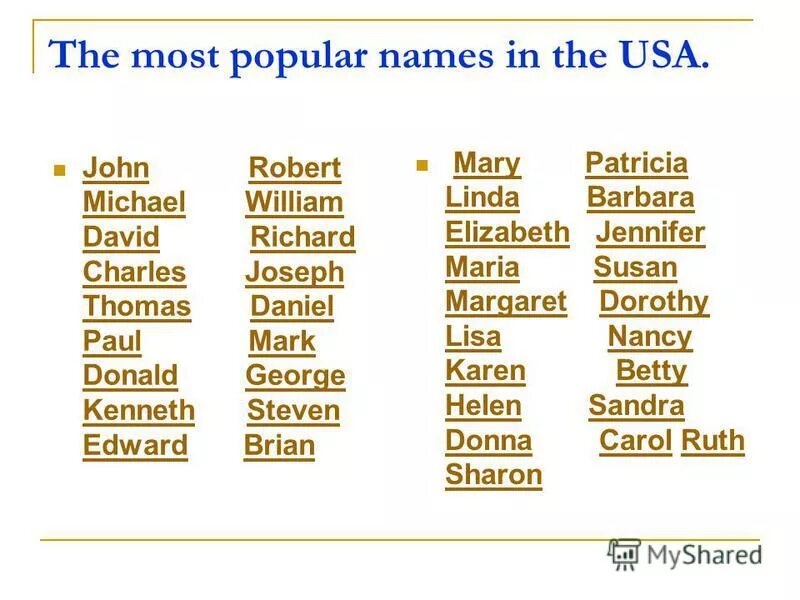 имена английских друзей