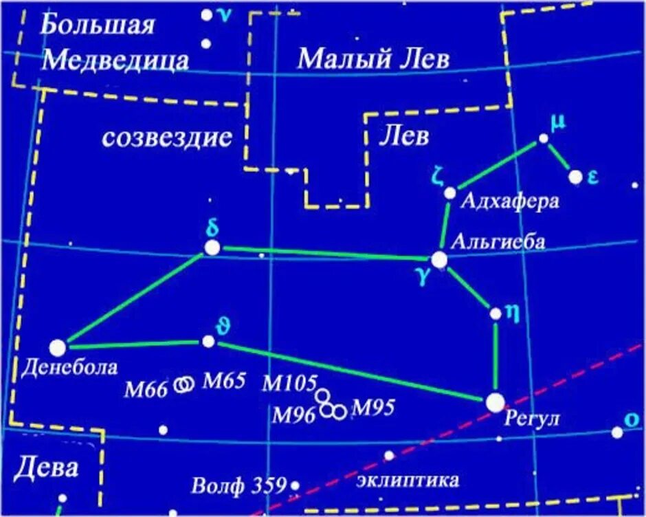 Как найти созвездие льва на небе 1. Созвездие Лев схема. Созвездие Льва с названиями звёзд. Зодиакальное Созвездие Лев. Альгиеба звезда в созвездии Льва.