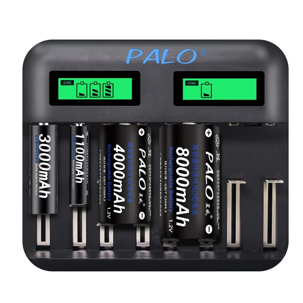 Usb battery. Аккумуляторные батарейки 18650 AA AAA 26650 21700. Зарядка для батареек аккумуляторов Palo. Palo AA/AAA USB Charger Screen. Батарея зарядка б AA/AAAA.