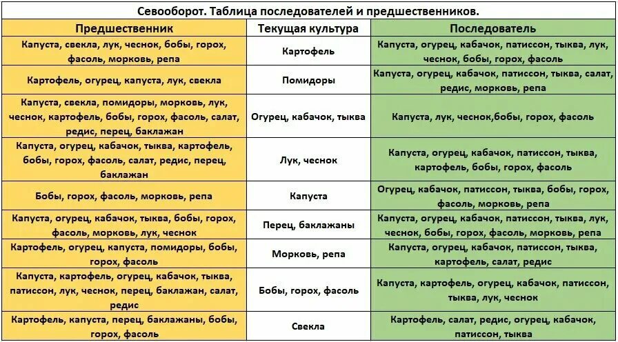 После чего можно сажать овощи