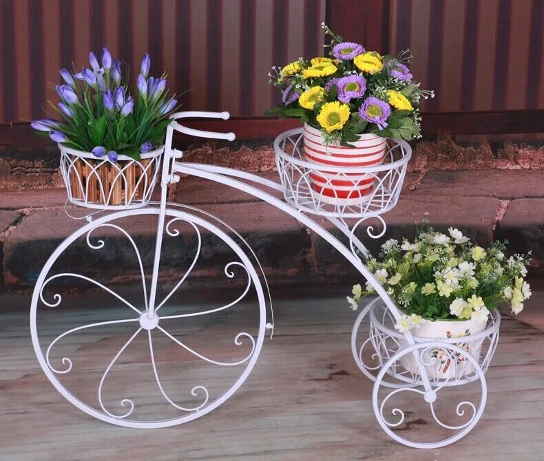 Цветочница часть 23. Цветочники холодная ковка. Кованый велосипед для цветов. Подставки для цветов на даче. Подставки для цветов в саду.