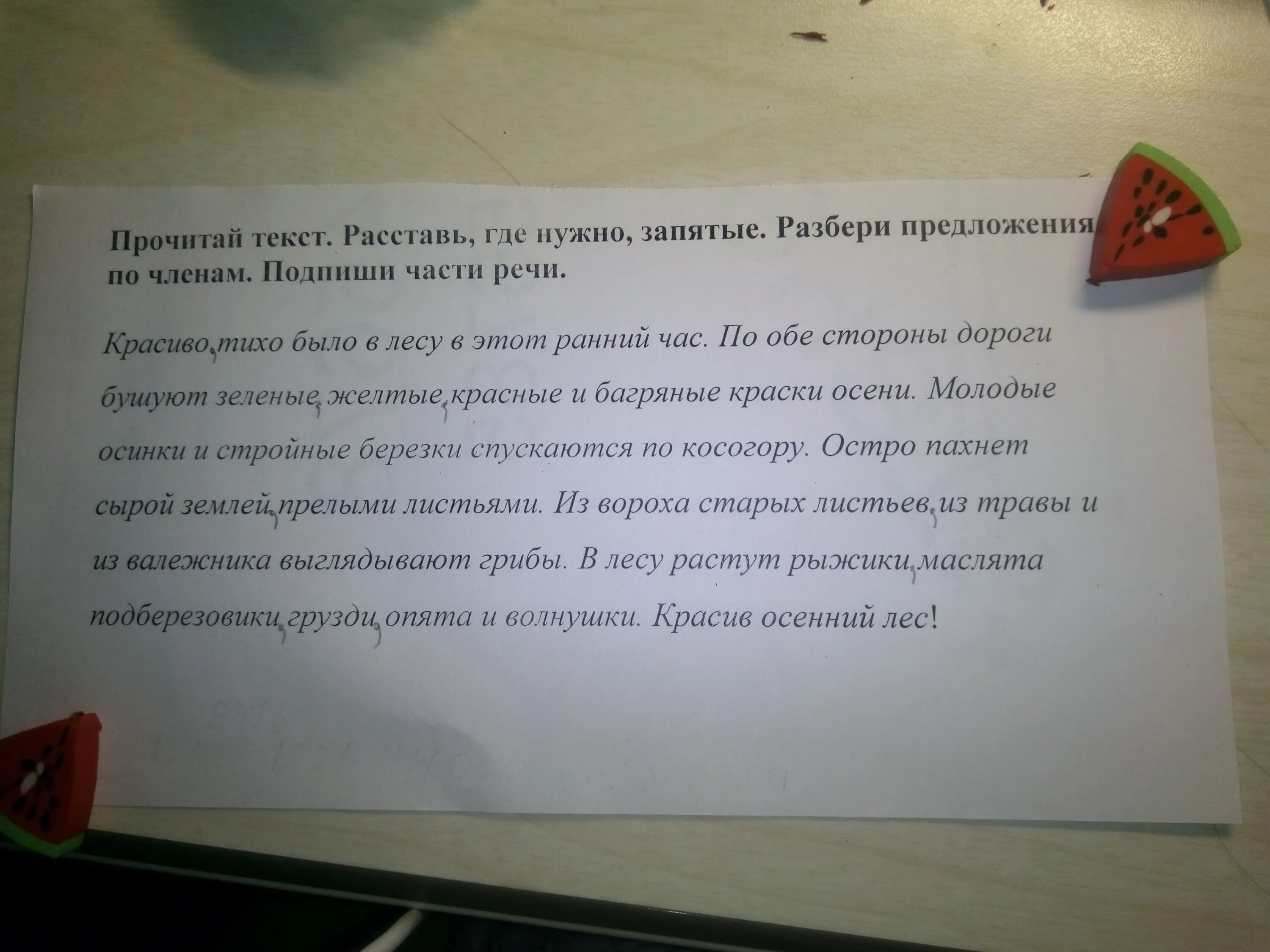 Прочитай текст расставь где нужно запятые. Красиво было в лесу в этот ранний час. Красиво тихо было в лесу в этот ранний час. Текст красиво было в лесу в этот ранний час. Красиво тихо было в лесу в этот ранний час. По обе.