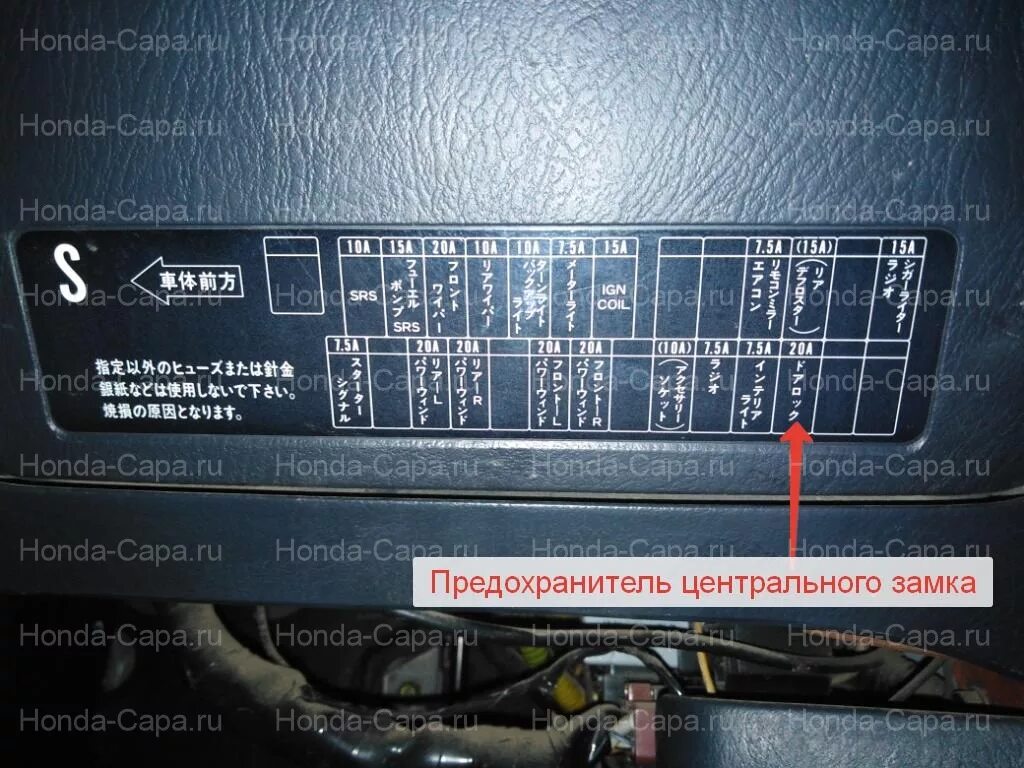 Предохранители и их обозначение на хонда капа Предохранители хонда КарЛайн.ру