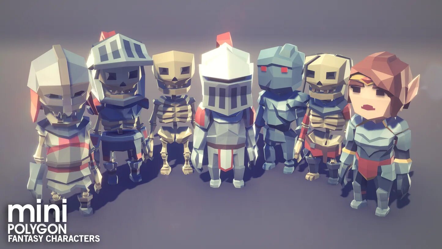 Polygon fantasy. Polygon mini - fantasy pack low-poly. mini polygon fantasy character. polygon - fantasy characters. polygon - modular fantasy hero characters.