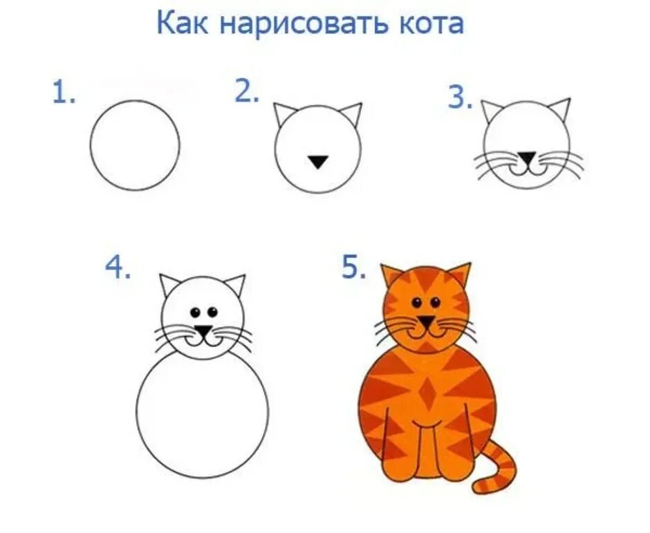 Рисуем кота с детьми