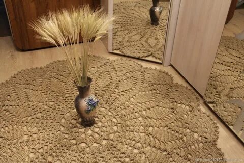 Ковер из джута крючком