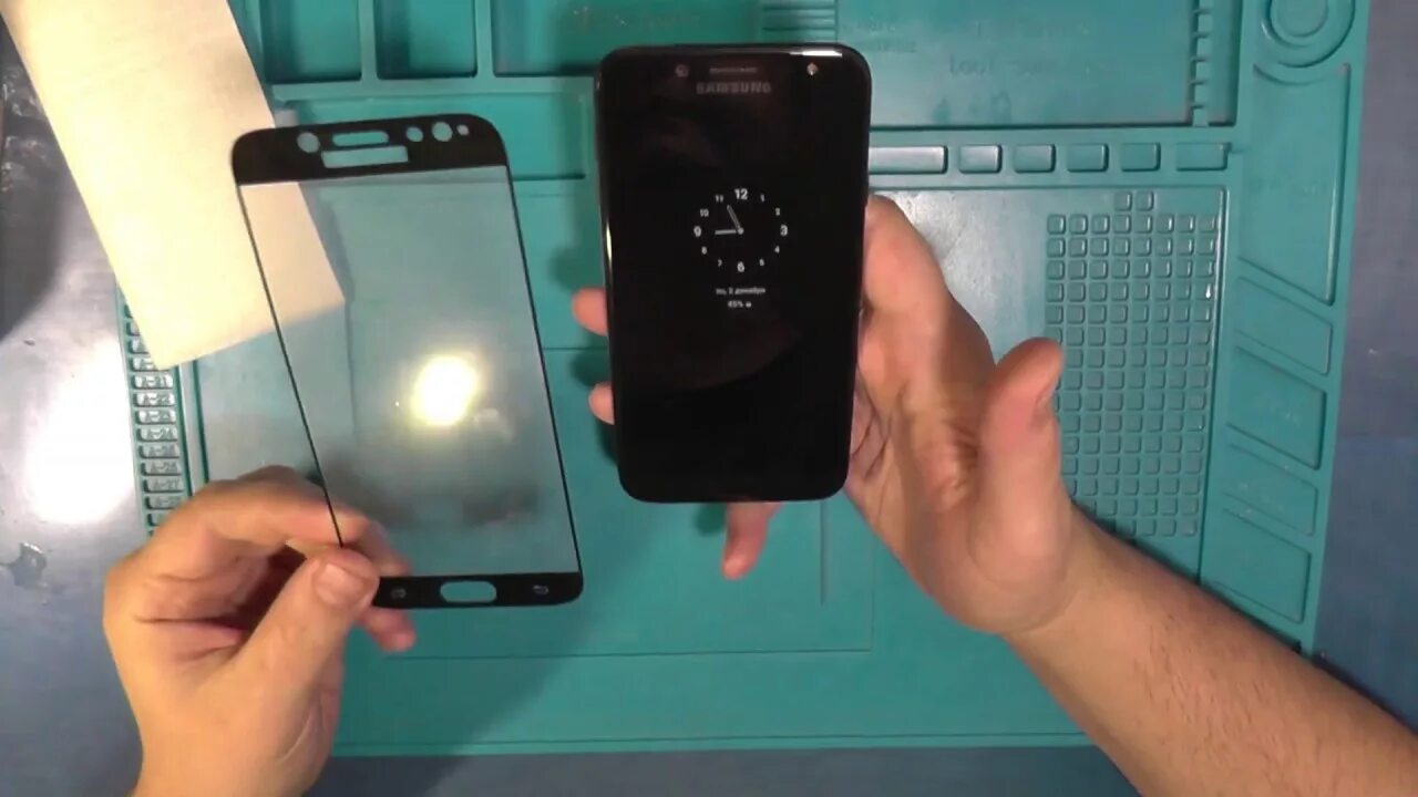 Видео установка стекла на смартфон своими Elenxs explosion proof Clear Screen Guard Transparent Protective nano explosion