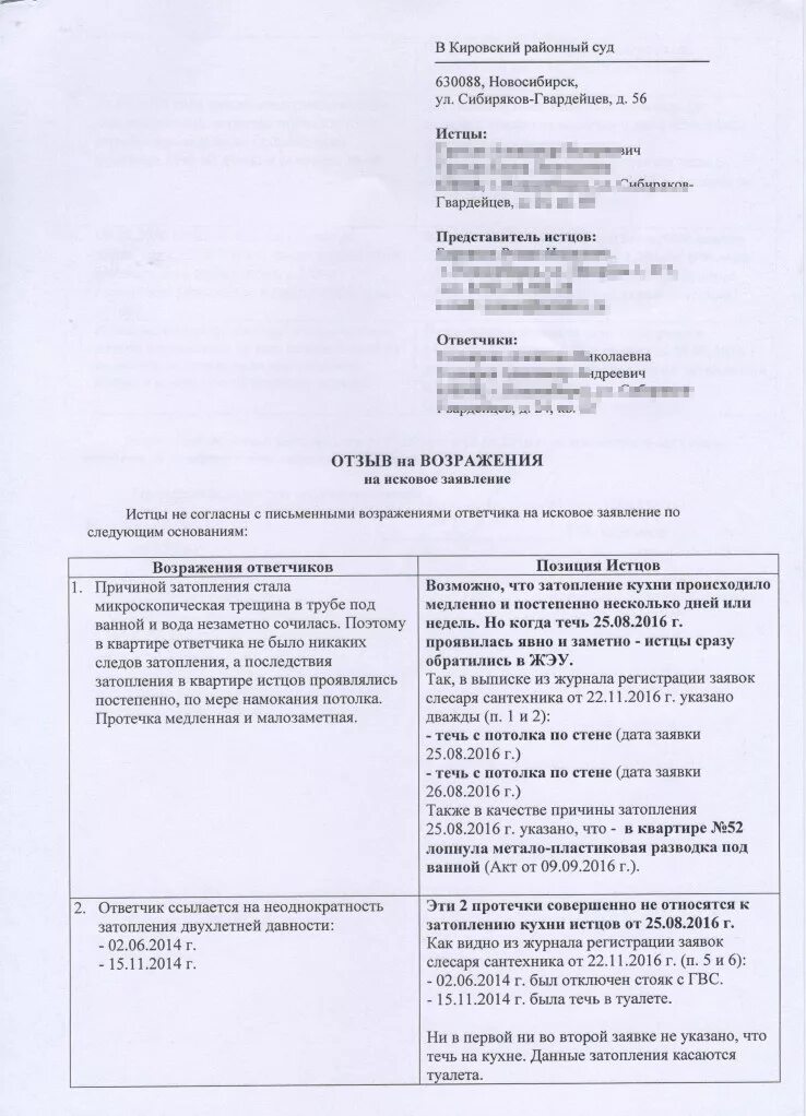 Отзыв на исковое заявление рф. Возражение на отзыв ответчика. Отзыв на возражение ответчика в гражданском процессе. Отзыв на возражение ответчика образец. Пояснения на возражения ответчика.