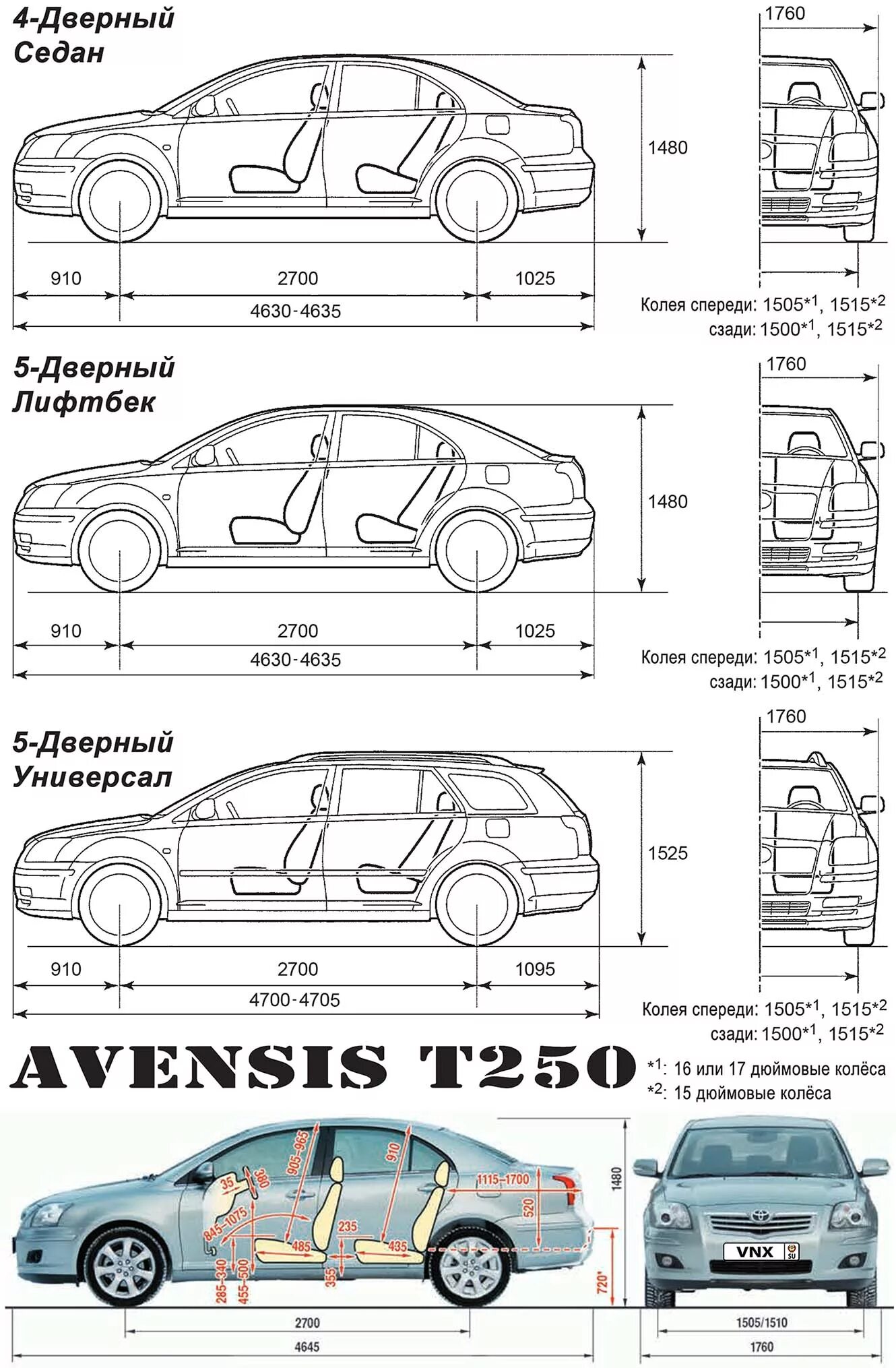 Параметры тойота авенсис. Габариты Тойота Авенсис т250. Авенсис Тойота 2012 габариты салона. Toyota Avensis 2006 габариты салона. Габариты Тойота Авенсис 2008.