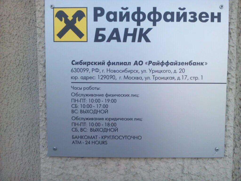 Банкоматы партнеры райффайзен банка