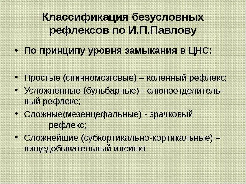 Условные и безусловные рефлексы.