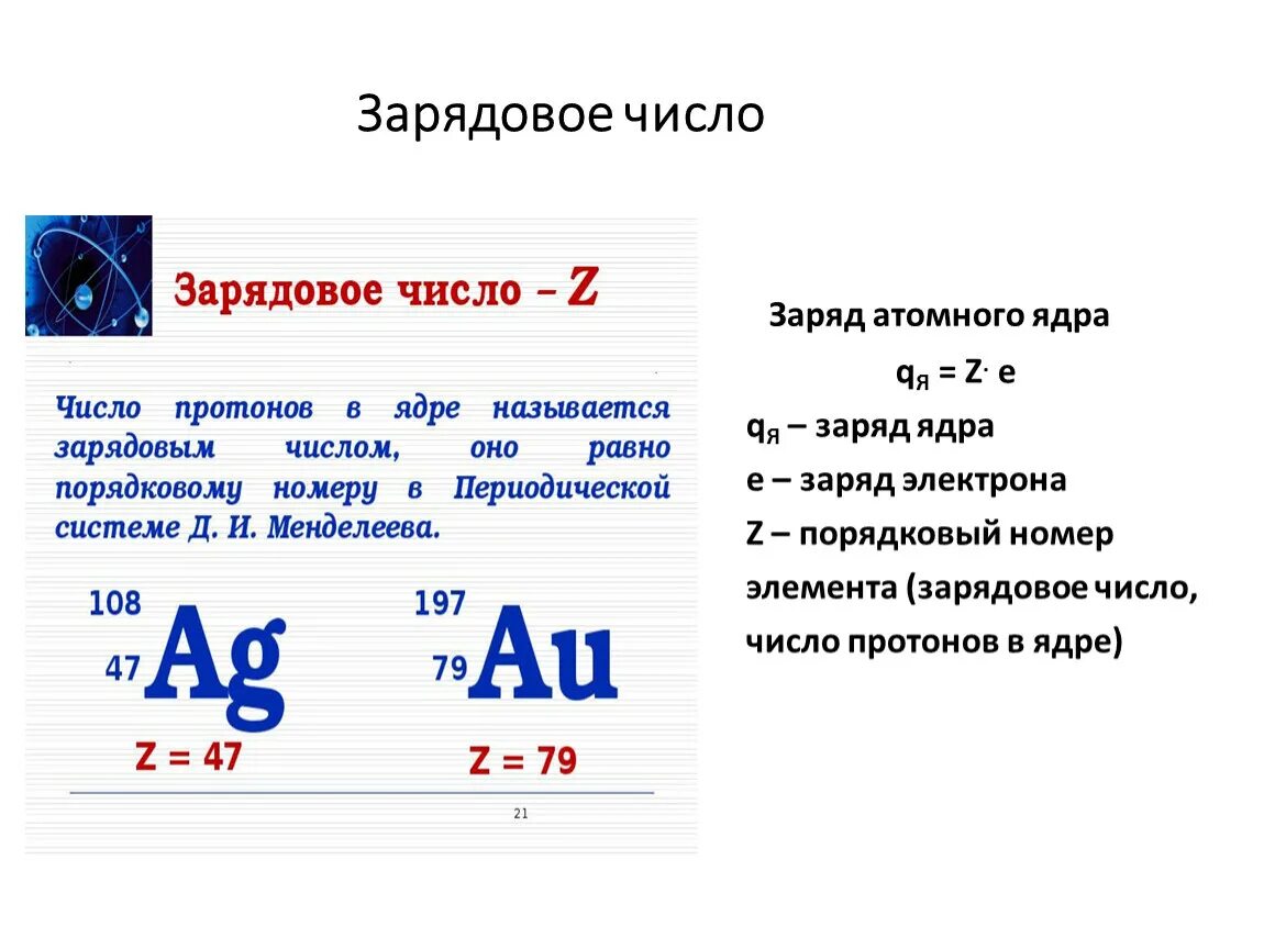 Заряд числа изотопа