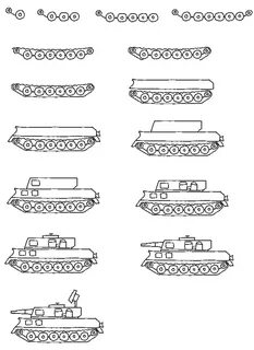 Рисунок танка поэтапно