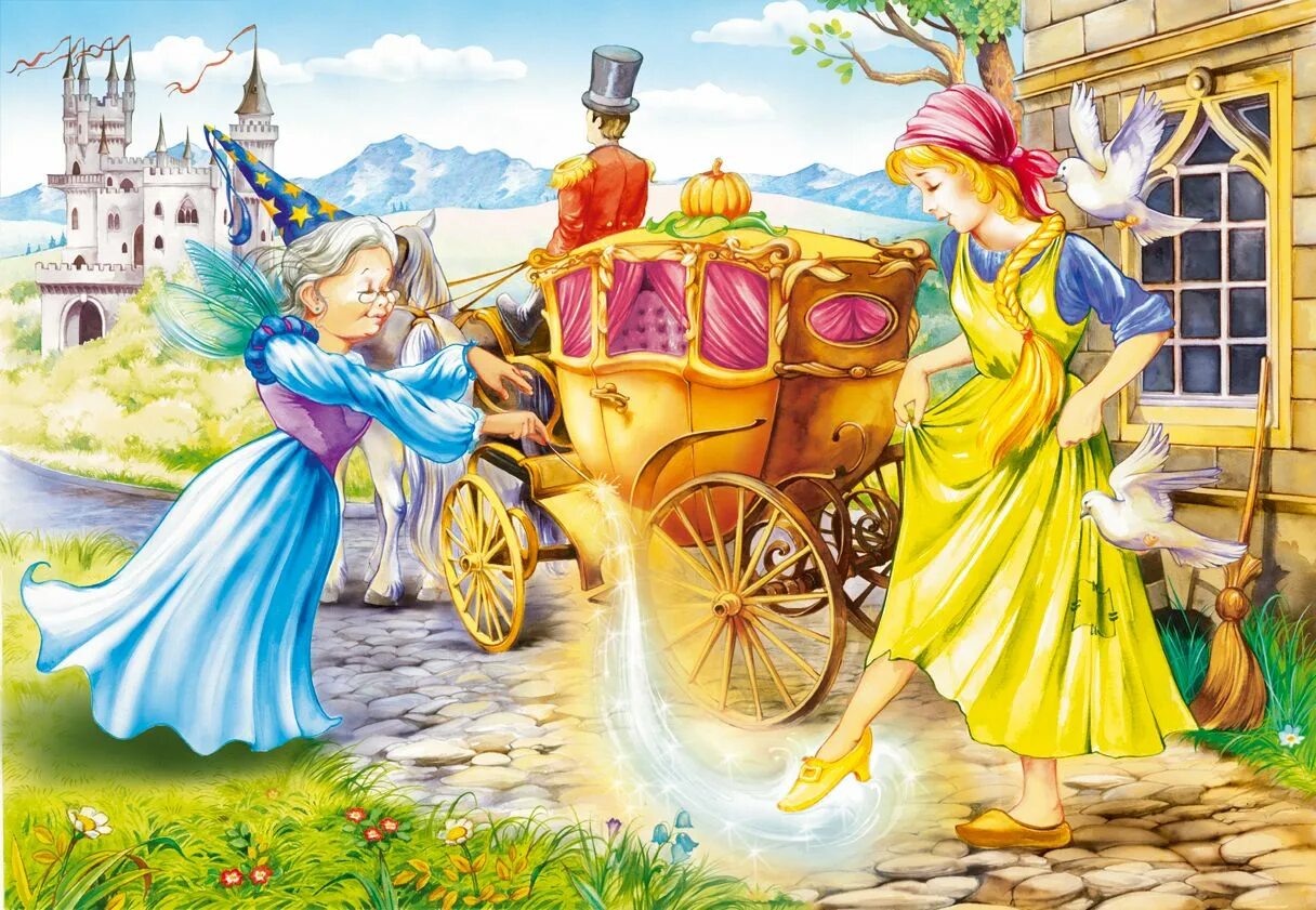 Золушка в сказке. Пазлы Castorland 260. Cinderella Puzzle Castorland 260. Перро Золушка иллюстрации.