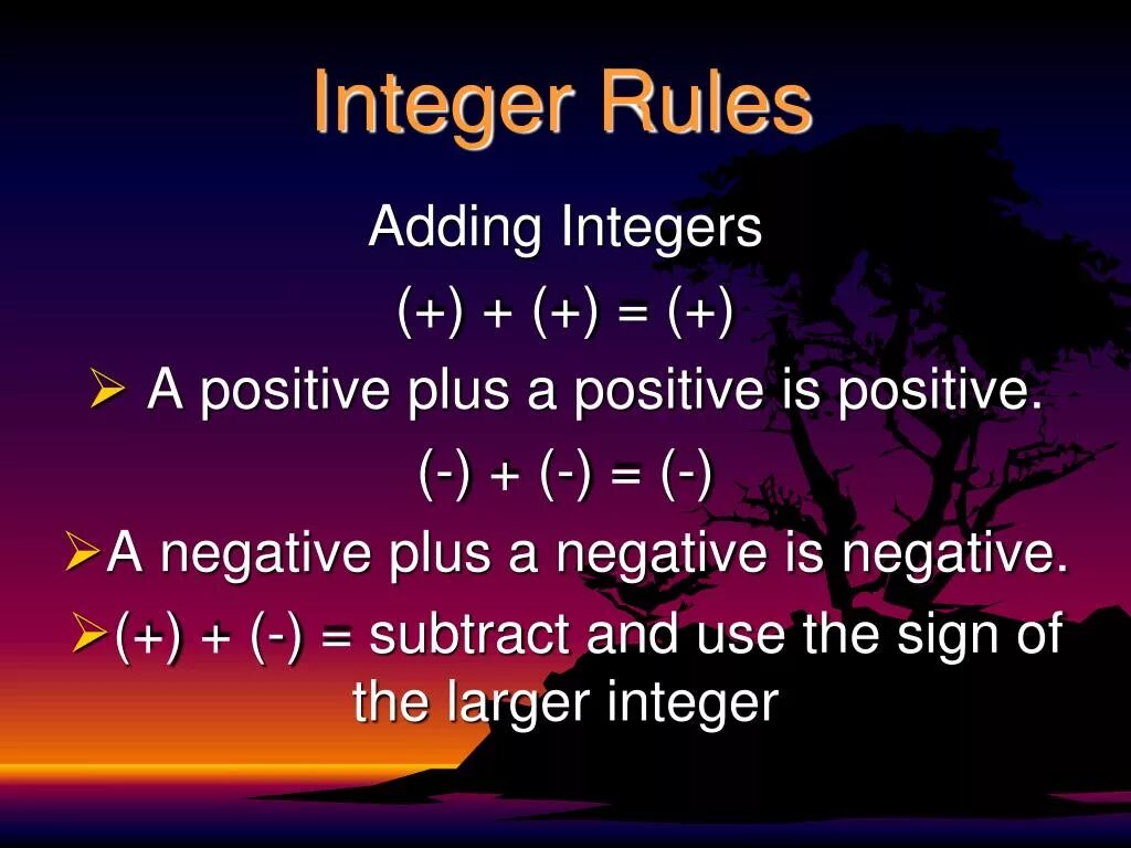 Use integers. Integer. positive integers. integer number line positive negative integer. rules to adding integers.