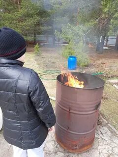 Горящая бочка