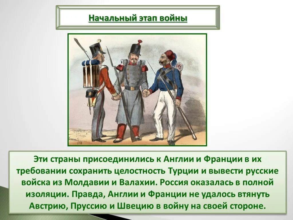 Вступление Англии и Франции в крымскую войну. Этапы военной истории