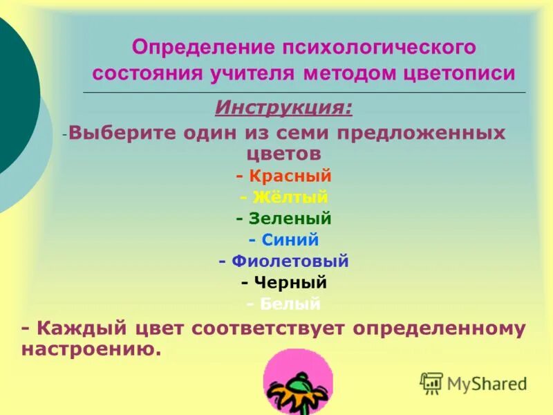 культура здоровья педагога. психологическое состояние учителя. факторы, влияющие на психологическое здоровье педагога. эстрес. цветопись в стихотворении.