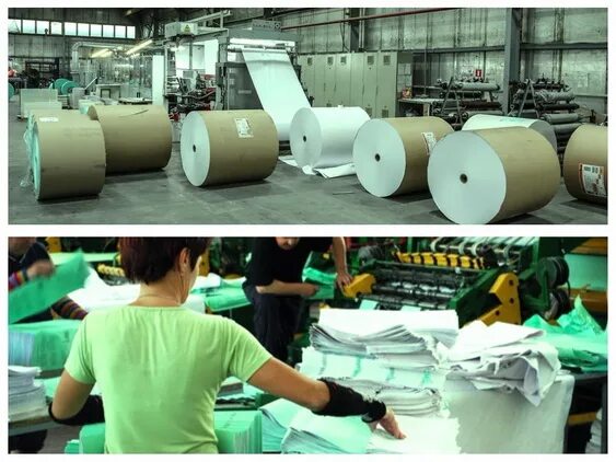 Автоматическая линия производства тетрадей. Бумажные изделия. Производство тетрадей. Из чего сделана бумага. Оборудование для производства тетрадей.