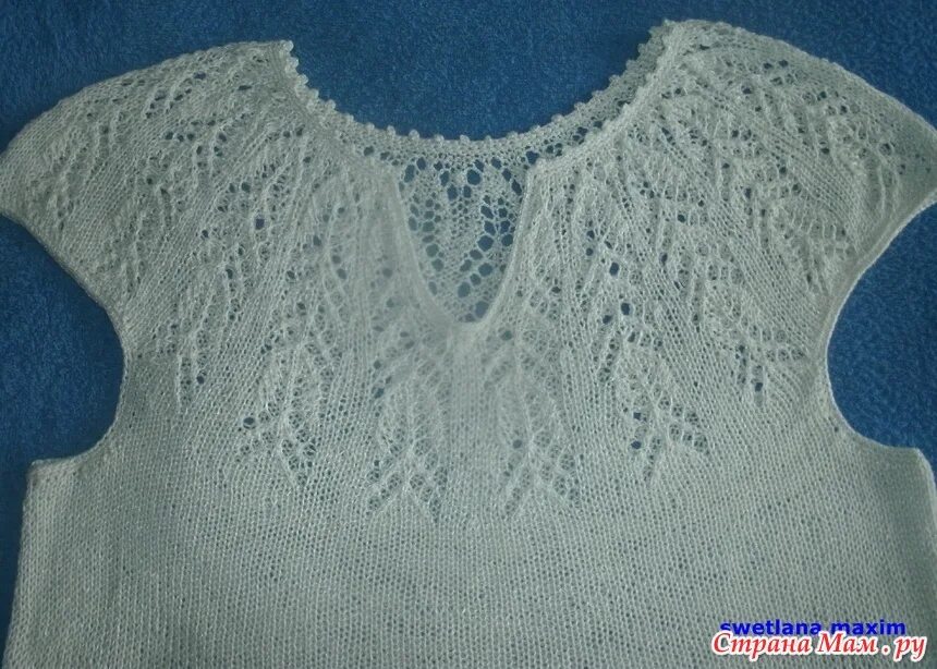Ажурный свитер для девочки. Ажурная кокетка спицами девочке. Спицы. Кофта с круглой кокеткой. Круглая кокетка.