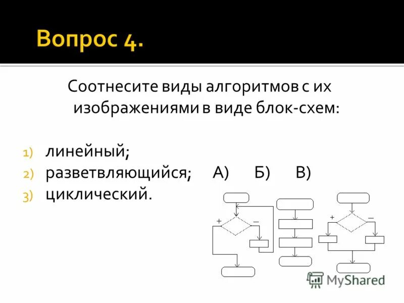 Соотнесите виды